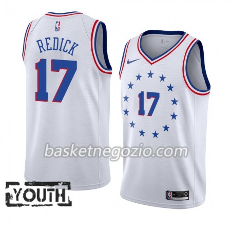 Canotte Bambino Philadelphia 76ers J.J. Redick 17 2018-19 Nike Bianco Swingman